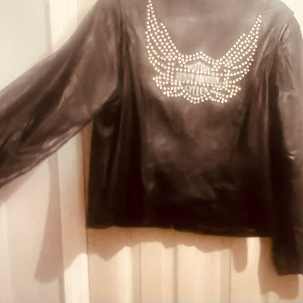 Harley Davidson Women’s Black Leather Riding Jacket - Picture 11 of 12